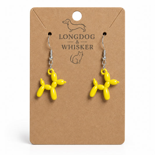 Yellow Balloon Dog Earrings on Longdog & Whisker product card
