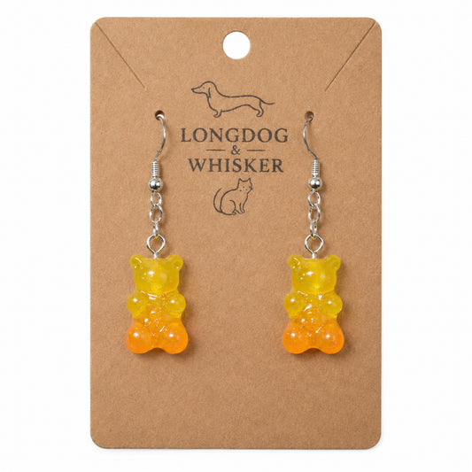 Gummy Bear Earrings - Yellow / Orange by Longdog & Whisker