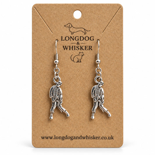 Zombie Drop Earrings on a Longdog & Whisker kraft product card